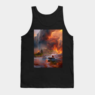 Water and Fire Fantasy Art Style Tank Top